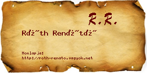 Róth Renátó névjegykártya